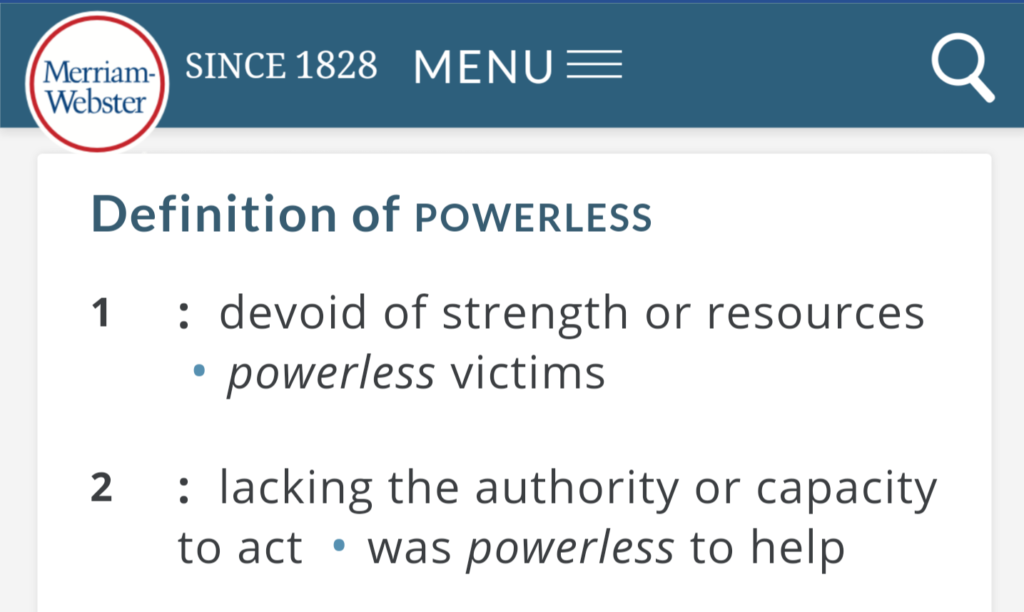 definition of powerless - 30 days sober