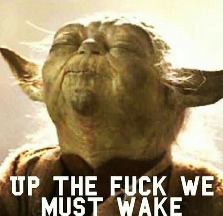 up the fuck we must wake - Yoda quote