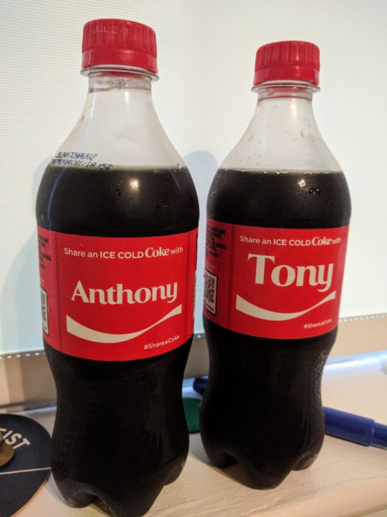 Anthony - Tony Coke Bottles